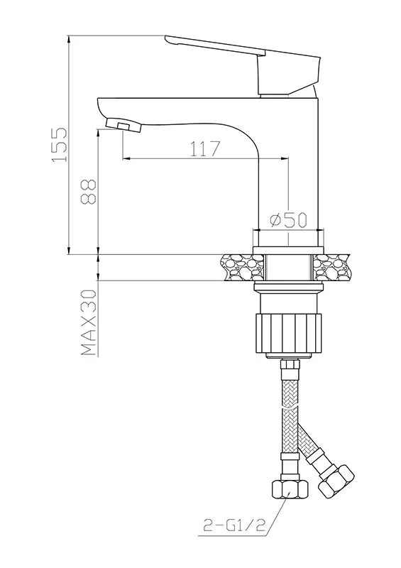 Смеситель для ванны с душем Agger Brave A2331100 хром