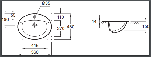 Раковина Jacob Delafon Patio E4155-X5-00