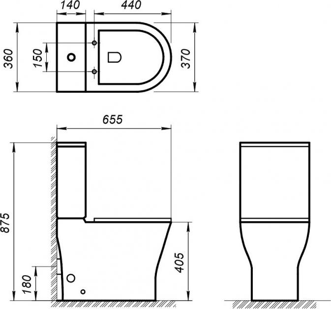 Унитаз-компакт BelBagno Acqua BB340CPR с бачком BB340T