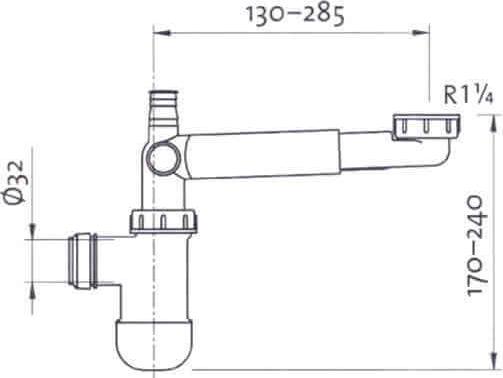 Сифон для раковины Aquaton perloc 300 1A175905XX000