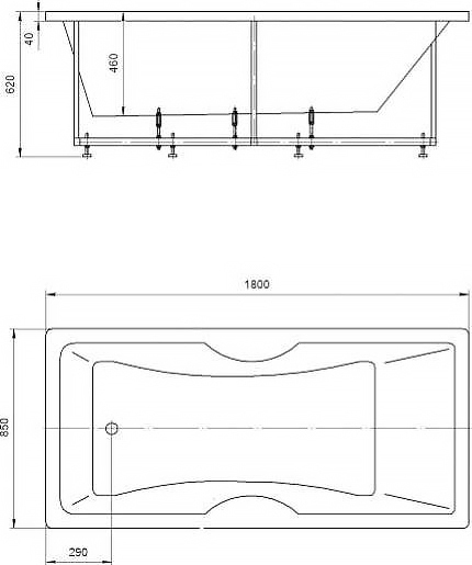 Акриловая ванна Aquatek Феникс 180x85 см FEN180-0000006 с гидромассажем, белый