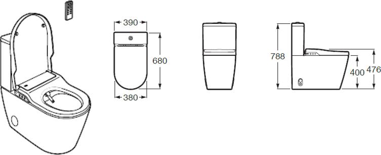 Унитаз-компакт Roca Inspira in-wash Rimless A80306L001