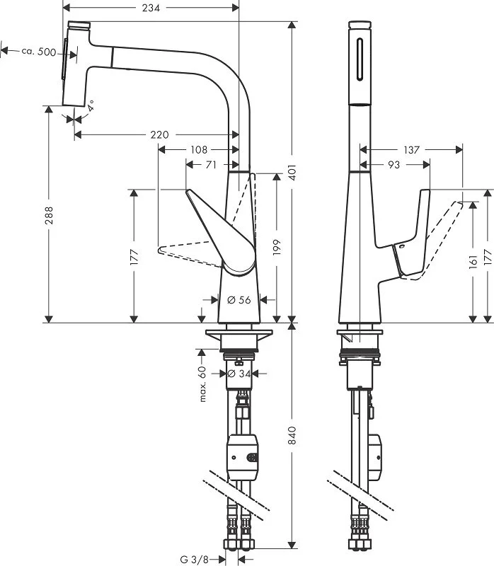 Смеситель для кухни Hansgrohe Select 72823000 хром