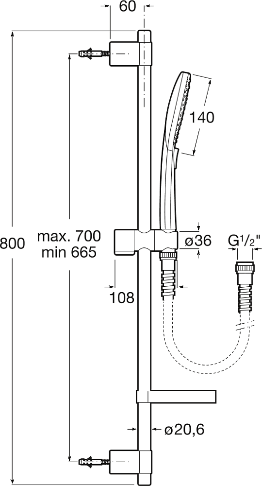 Душевой комплект Roca Plenum 5B1A10CB0