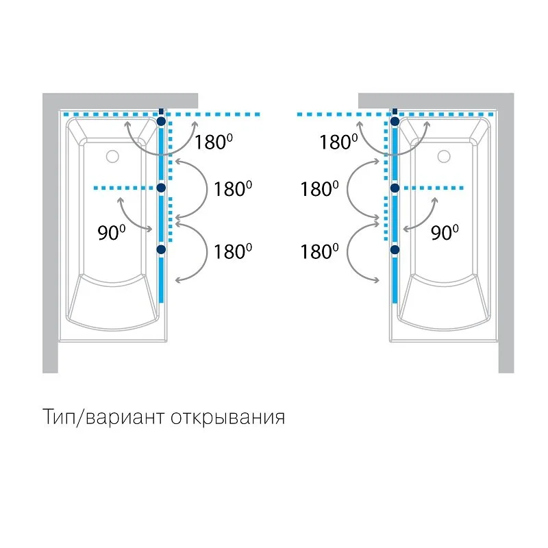 Шторка на ванну Koller Pool Waterfall Line QP96(left) chrome,grape