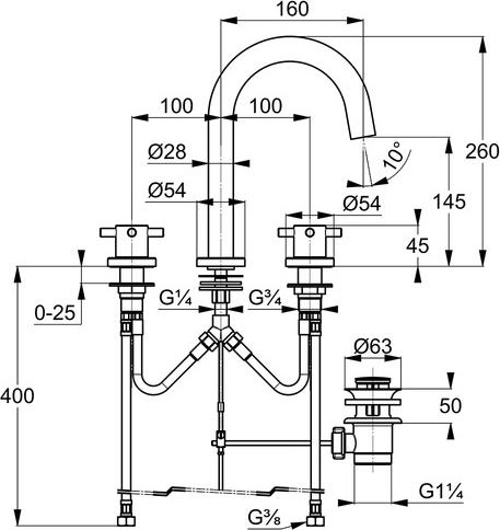 Смеситель для раковины Kludi Bozz 383930520, хром