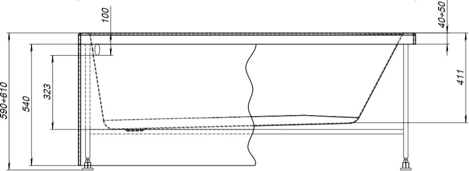Каркас сварной для ванны Aquanet Light 150х70 00242147