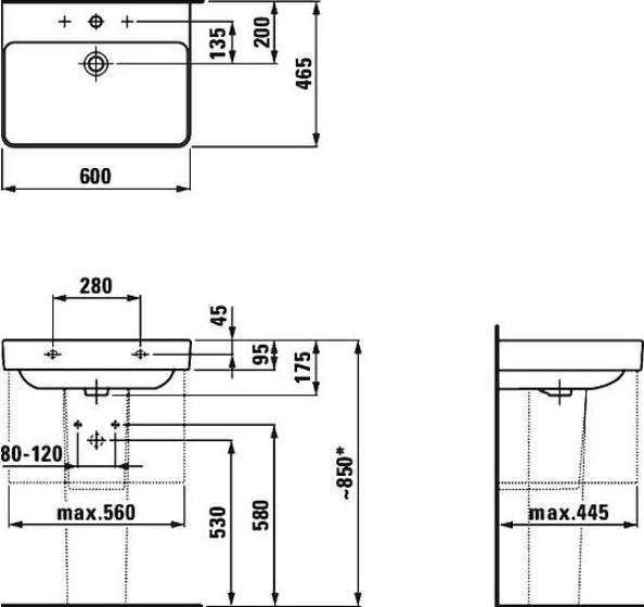 Раковина Laufen Pro S 8.1096.3.000.104.1 60 см