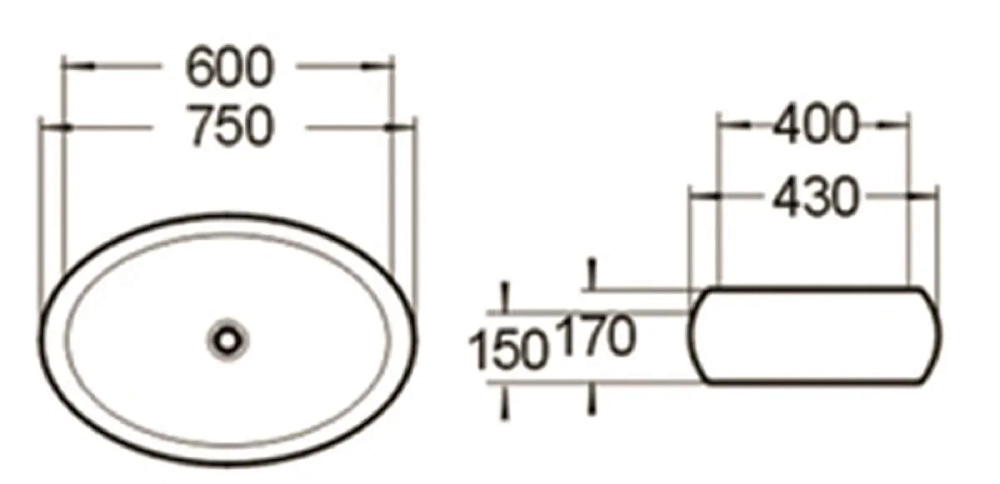 Раковина накладная SantiLine SL-1036 белый