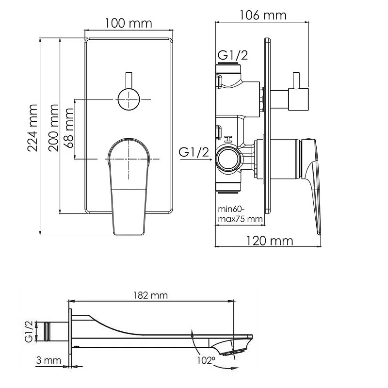 Душевая система WasserKRAFT Aisch 5500 A175571 золото