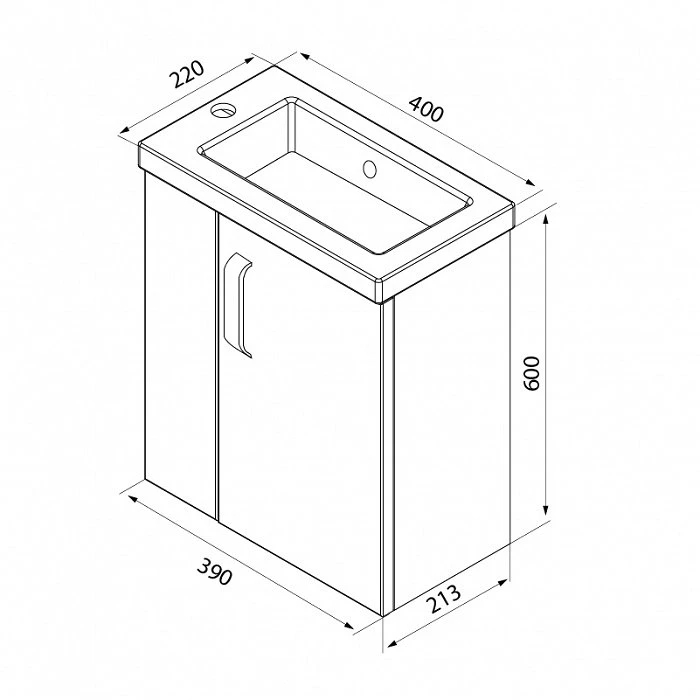 Тумба с раковиной Iddis Torr TOR40W1i95K