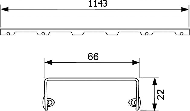 Решётка Tece TECEdrainline Lines 6 012 20 120 см глянцевая