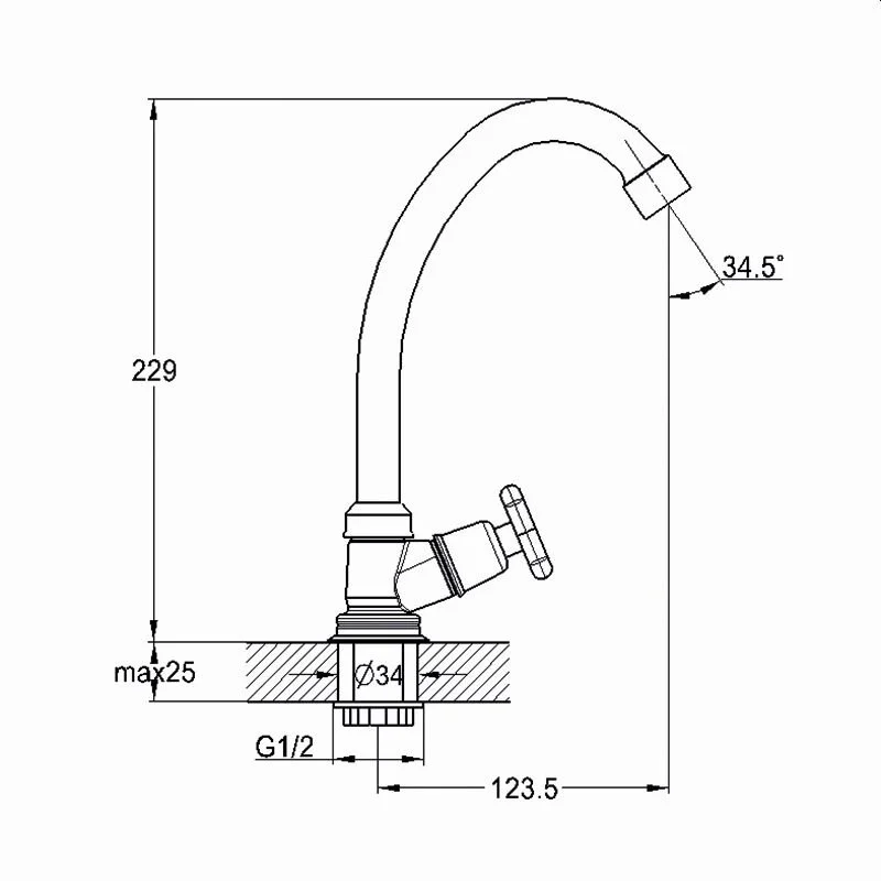 Кран для кухни Solone Jik JIK1-A102-A хром