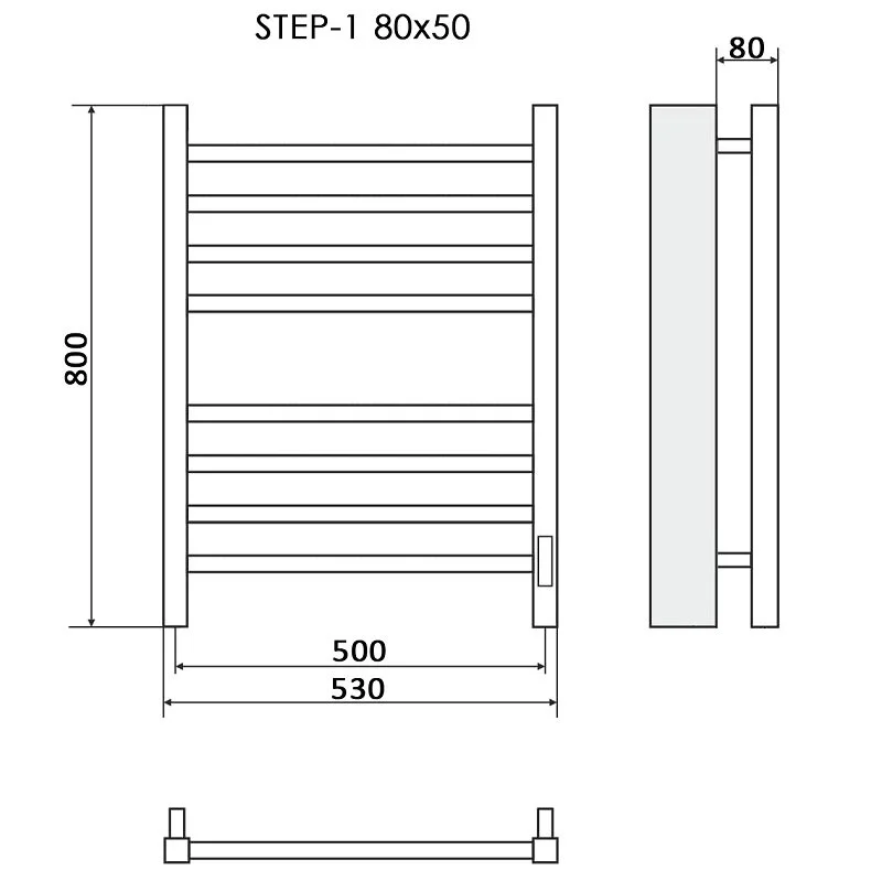 Полотенцесушитель электрический Ника Step-1 STEP-1 80/50 U хром