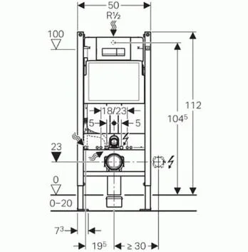 Инсталляция Geberit с безободковым унитазом Duravit Me by Starck 45300900A1, сиденье микролифт, комплект