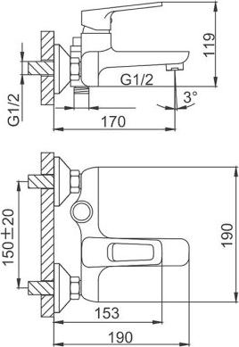 Смеситель для ванны с душем Frud R32122