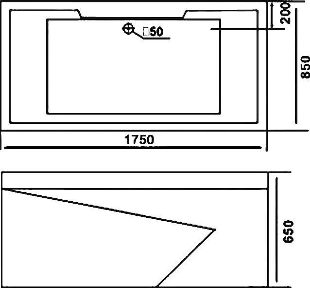 Акриловая ванна Gemy 175х85 G9065 K R