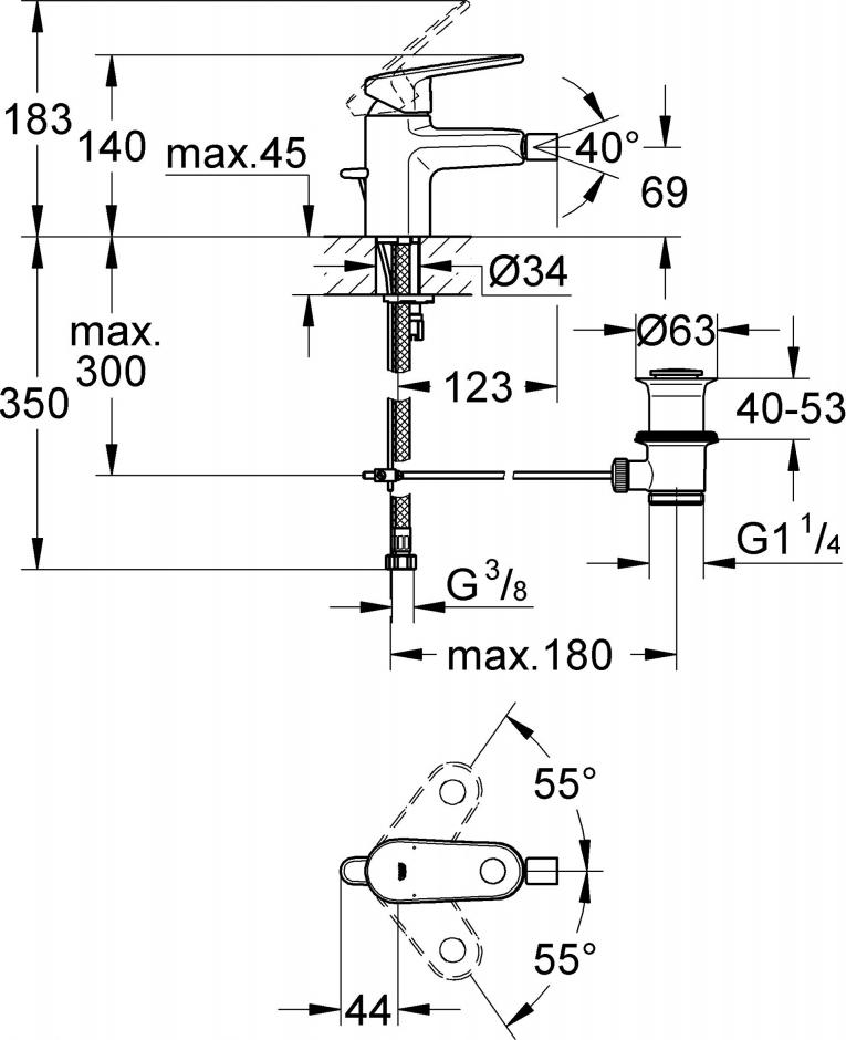 Смеситель Grohe Europlus II 33241002 для биде