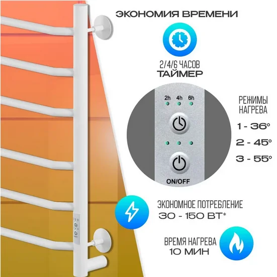 Полотенцесушитель электрический Ника Way-3 WAY-3 60/40 бел U белый