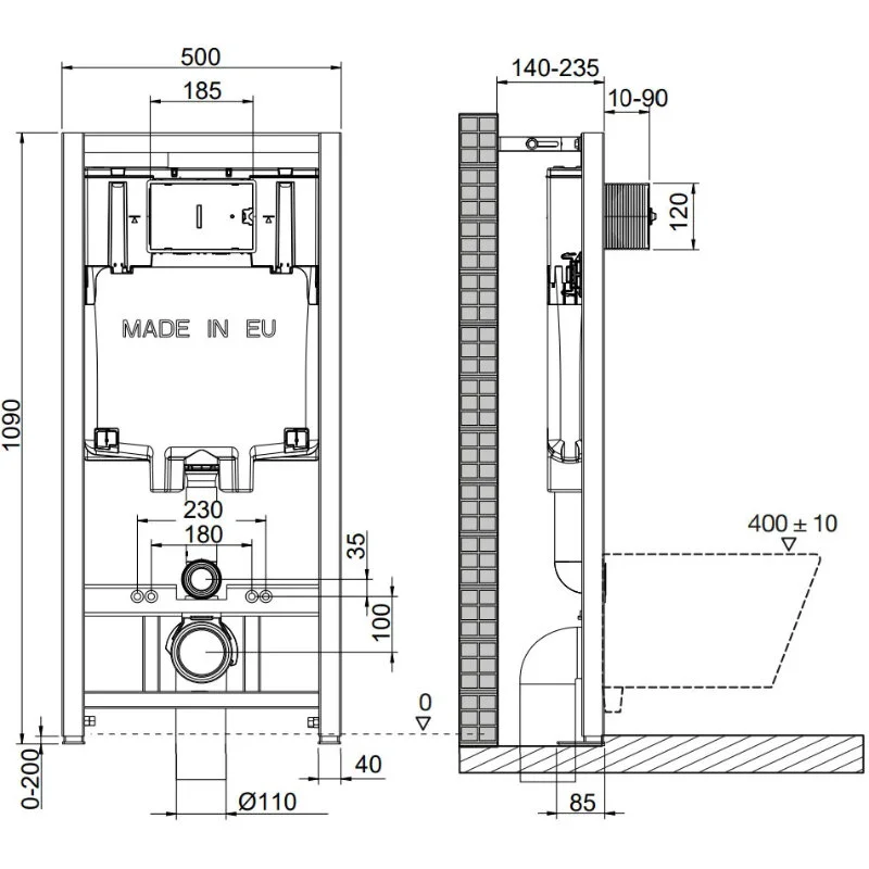 Комплект инсталляция OLI 80 Eco с унитазом Point Вега PN41711GM, сиденье микролифт, клавиша OLI Slim, цвет черный, 886914SLO3+PN41711GM