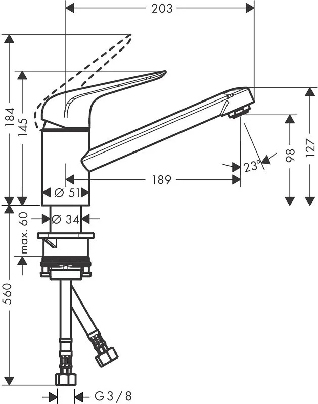 Смеситель для кухни Hansgrohe Focus 71808800 серый