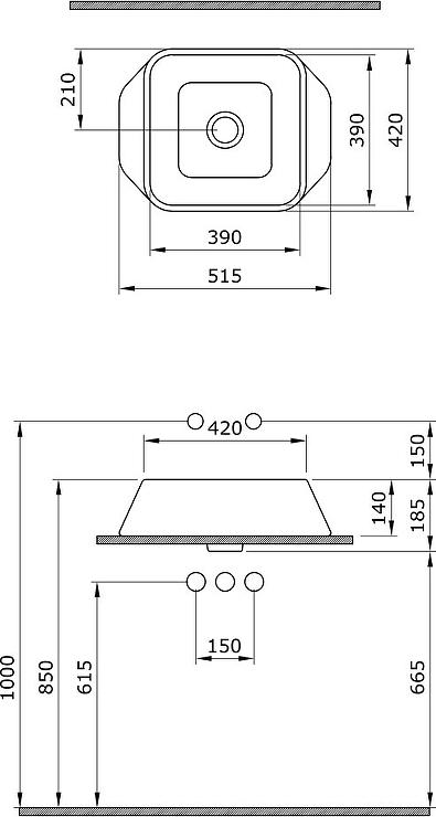 Раковина Bocchi Elba 1005-004-0125, черный матовый