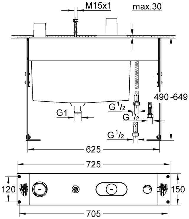 Скрытая монтажная часть Grohe 34308000