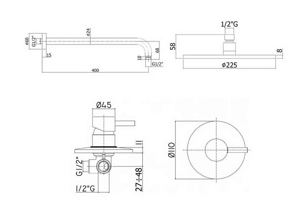 Душевая система Paffoni KIT LIG KITLIG011CR хром