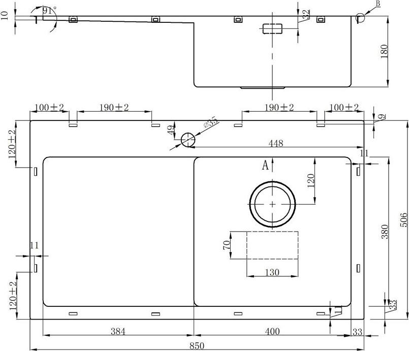 Кухонная мойка Oulin OL-FTR102R