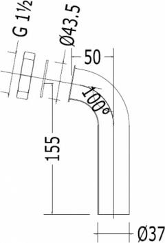 Отвод Devon&Devon SF3358OT в пол для сифона