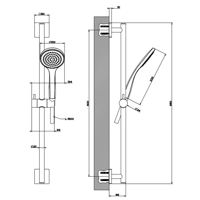 Душевой гарнитур Gessi Emporio shower 47314#031 хром