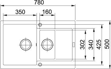 Кухонная мойка 97 см Franke Maris MRG 651 3,5" 114.0198.474, оникс