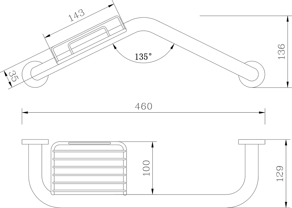 Поручень Rush Bianki BI76910 с мыльницей