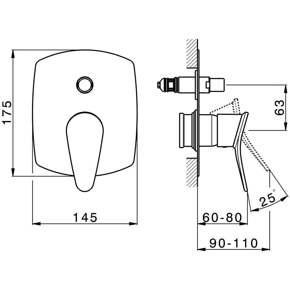 Смеситель для ванны с душем Huber Harlock HC0021006T хром