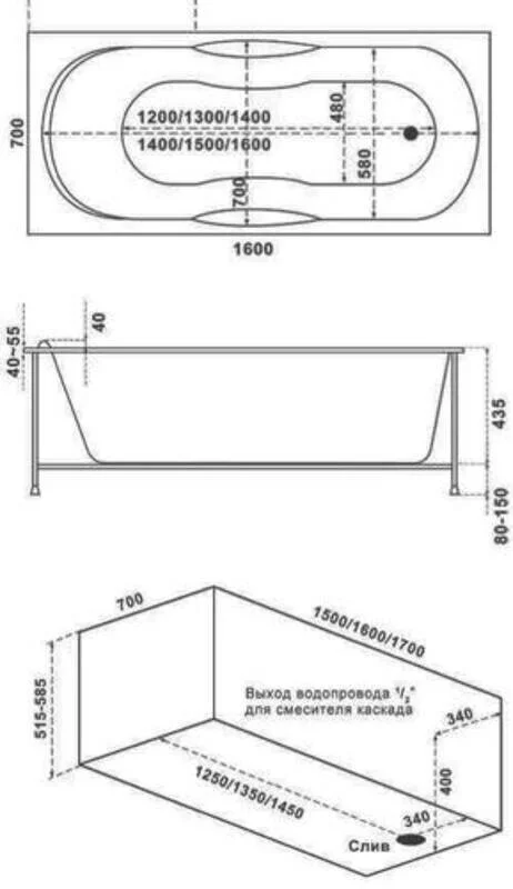 Акриловая ванна Bas Рио ЗВ00070 белый