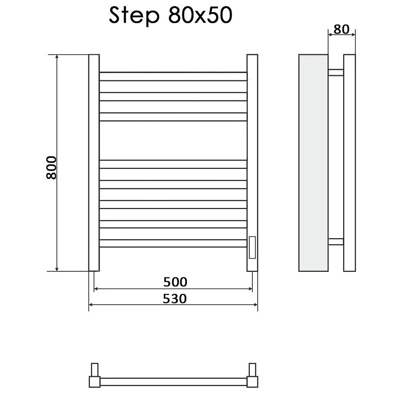 Полотенцесушитель электрический Ника Step-2 STEP-2 80/50 U хром