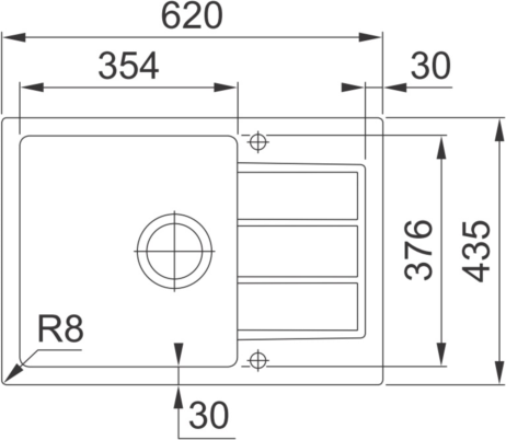 Кухонная мойка 62 см Franke Sirius SID 611-62/38 3,5" 114.0489.206, оникс