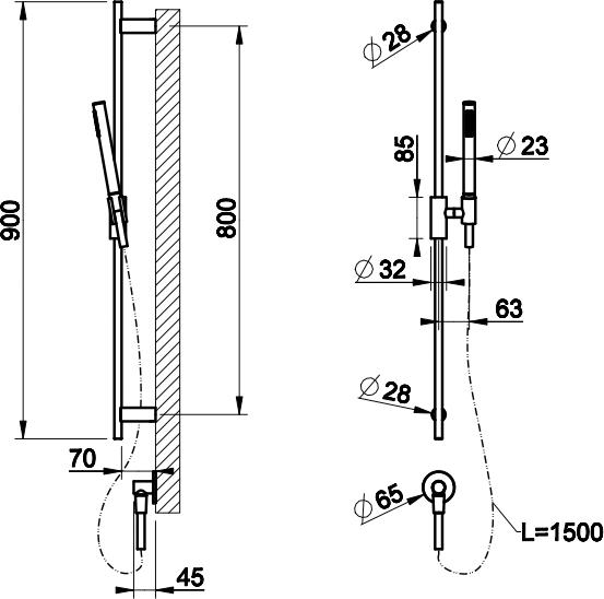 Душевой гарнитур Gessi Ingranaggio 63582#031, хром