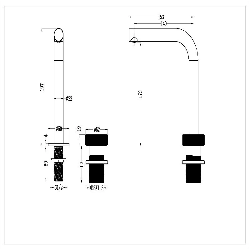 Смеситель для раковины Boheme Tech 158-G золото