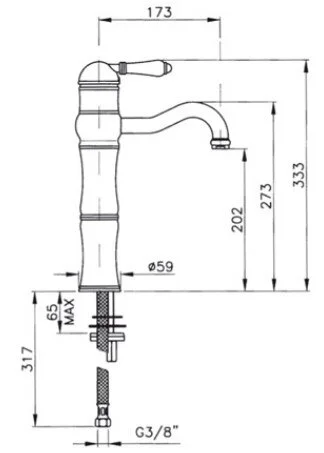 Смеситель для раковины Nicolazzi Classico Monokomandi 3472DB75 бронза, белый