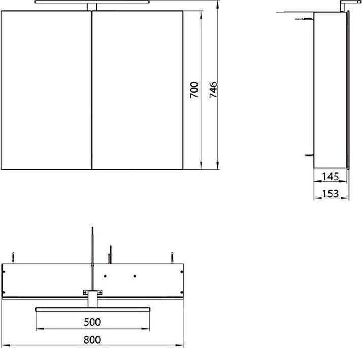 Зеркальный шкаф Emco Asis mee 80 9498 050 51 с подсветкой