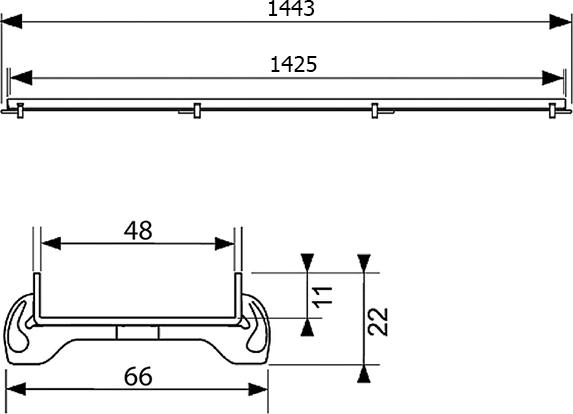 Решётка Tece TECEdrainline Plate 6 015 70 150 см под плитку