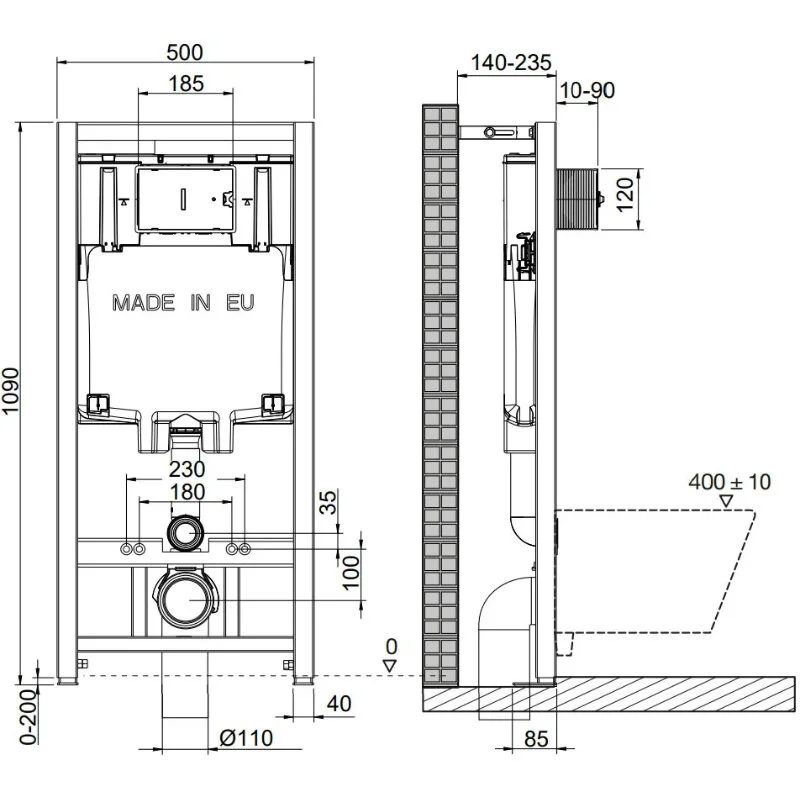 Комплект инсталляция OLI 80 Eco с унитазом Point Вега PN41711BM, сиденье микролифт, клавиша OLI Slim, цвет черный, 886914SLO3+PN41711BM