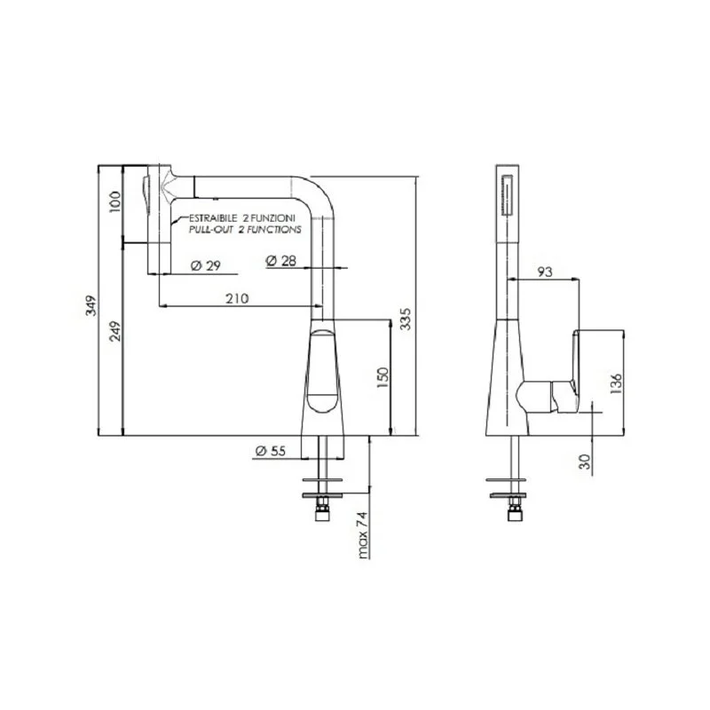 Смеситель для кухни Remer Vanity V81M хром