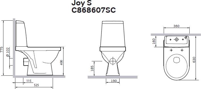 Унитаз-компакт Am.Pm Joy C868607SC с сиденьем микролифт