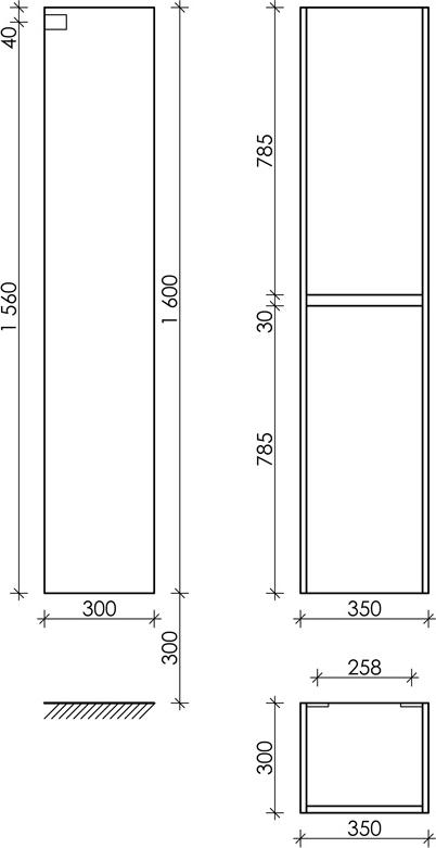 Шкаф-пенал Sancos Smart 35 PSM35W, белый глянец