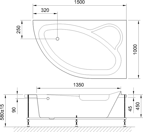 Акриловая ванна Royal Bath ALPINE 150x100 RB819100R