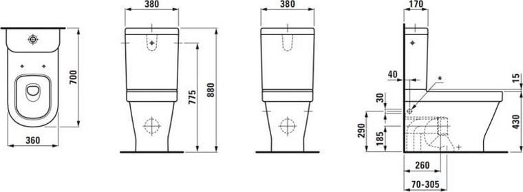 Чаша для унитаза Laufen LB3 8.2468.4.400.000.1-LCC