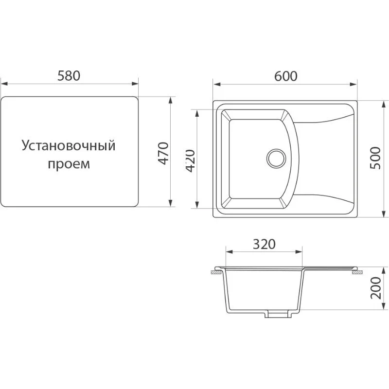 Кухонная мойка Domaci Бьелла DMC-17K-310 серая серый