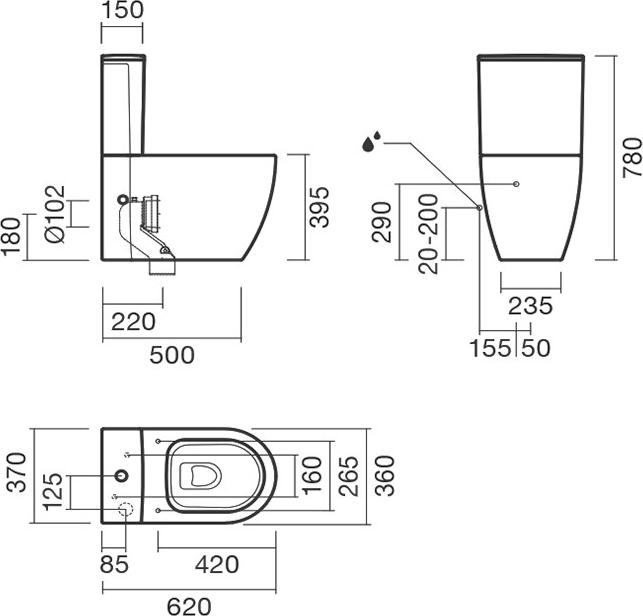 Бачок для унитаза Sanitana Coral S10064066600000, нижняя подводка